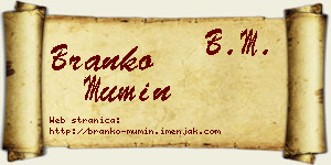 Branko Mumin vizit kartica